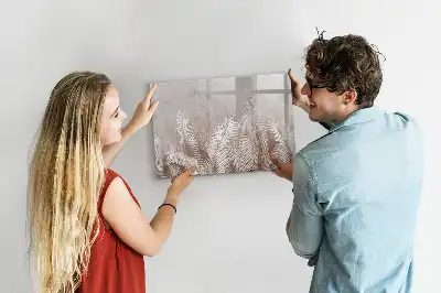 Beschrijfbaar glazen magneetbord met motief van exotische bladeren