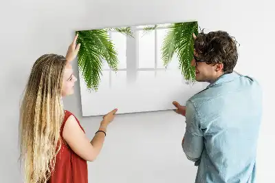 Magnetisch glazen schrijfbord voor notities en foto's met palmbladeren