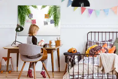 Magnetisch glazen schrijfbord voor notities en foto's met palmbladeren