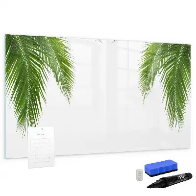 Magnetisch glazen schrijfbord voor notities en foto's met palmbladeren