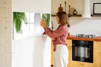 Magnetisch glazen schrijfbord voor notities en foto's met palmbladeren