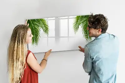 Magnetisch glazen schrijfbord voor notities en foto's met palmbladeren
