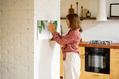 Magnetisch glazen schrijfbord voor notities en foto's met palmbladeren
