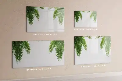 Magnetisch glazen schrijfbord voor notities en foto's met palmbladeren