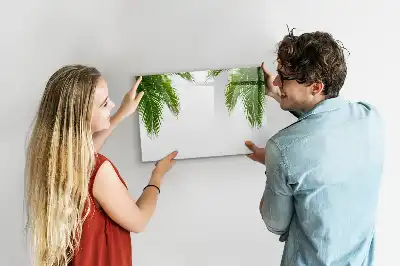 Magnetisch glazen schrijfbord voor notities en foto's met palmbladeren