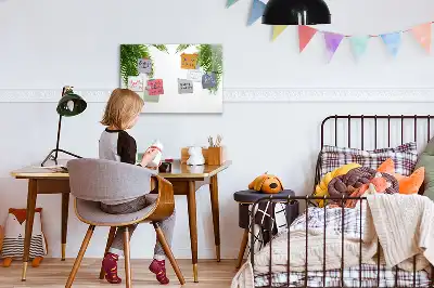 Magnetisch glazen schrijfbord voor notities en foto's met palmbladeren