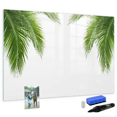 Magnetisch glazen schrijfbord voor notities en foto's met palmbladeren
