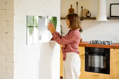 Magnetisch glazen schrijfbord voor notities en foto's met palmbladeren
