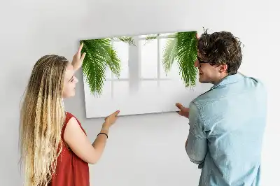 Magnetisch glazen schrijfbord voor notities en foto's met palmbladeren