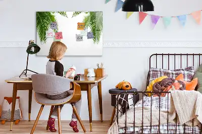 Magnetisch glazen schrijfbord voor notities en foto's met palmbladeren