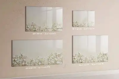 Beschrijfbaar glazen magneetbord met design van bloeiende bloemen