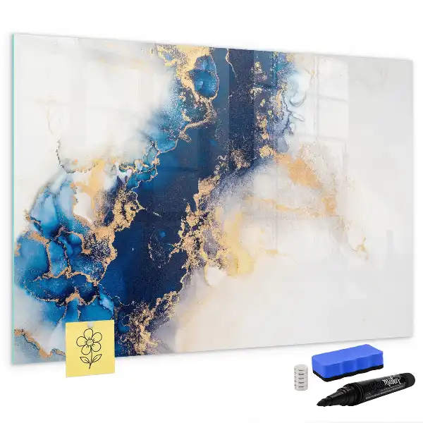 Magnetisch glazen schrijfbord voor notities en foto's met marmerpatroon