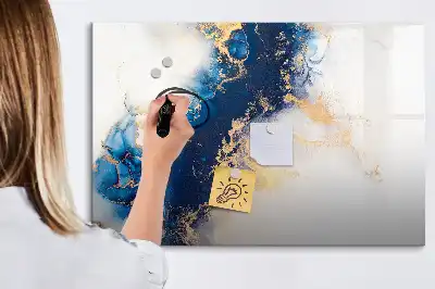 Magnetisch glazen schrijfbord voor notities en foto's met marmerpatroon