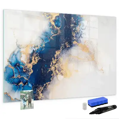 Magnetisch glazen schrijfbord voor notities en foto's met marmerpatroon
