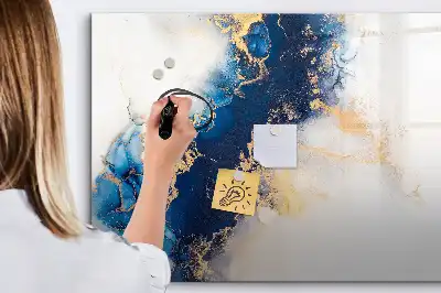 Magnetisch glazen schrijfbord voor notities en foto's met marmerpatroon