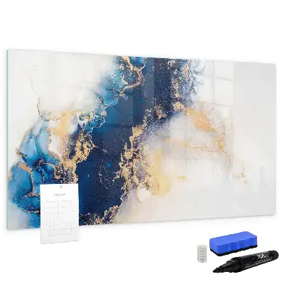 Magnetisch glazen schrijfbord voor notities en foto's met marmerpatroon