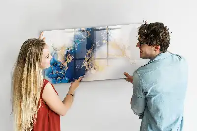 Magnetisch glazen schrijfbord voor notities en foto's met marmerpatroon