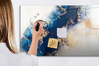 Magnetisch glazen schrijfbord voor notities en foto's met marmerpatroon