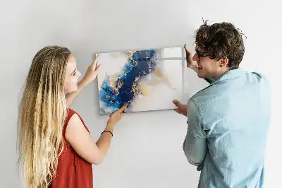 Magnetisch glazen schrijfbord voor notities en foto's met marmerpatroon