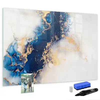 Magnetisch glazen schrijfbord voor notities en foto's met marmerpatroon