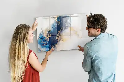 Magnetisch glazen schrijfbord voor notities en foto's met marmerpatroon
