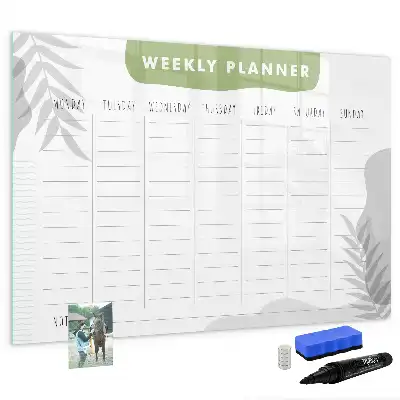 Glazen weekplanner beschrijfbaar magneetbord met design