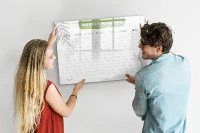 Glazen weekplanner beschrijfbaar magneetbord met design