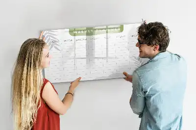 Glazen weekplanner beschrijfbaar magneetbord met design