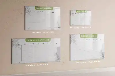 Glazen weekplanner beschrijfbaar magneetbord met design