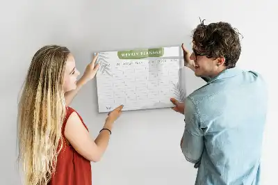 Glazen weekplanner beschrijfbaar magneetbord met design