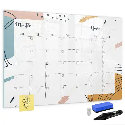 Beschrijfbaar glazen magneetbord met design zakelijke organizer