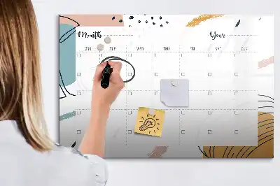 Beschrijfbaar glazen magneetbord met design zakelijke organizer