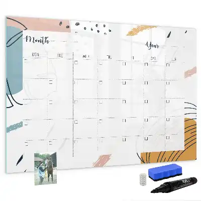 Beschrijfbaar glazen magneetbord met design zakelijke organizer