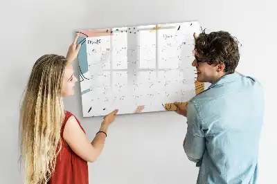 Beschrijfbaar glazen magneetbord met design zakelijke organizer