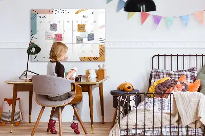 Beschrijfbaar glazen magneetbord met design zakelijke organizer