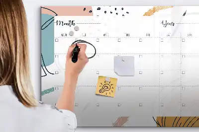 Beschrijfbaar glazen magneetbord met design zakelijke organizer