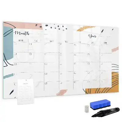 Beschrijfbaar glazen magneetbord met design zakelijke organizer