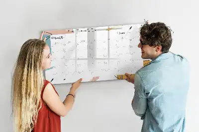 Beschrijfbaar glazen magneetbord met design zakelijke organizer