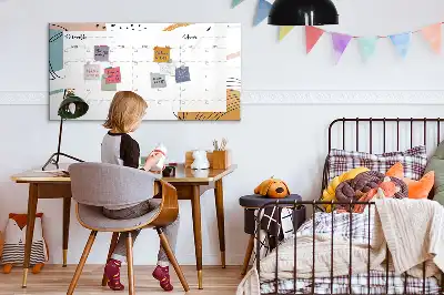 Beschrijfbaar glazen magneetbord met design zakelijke organizer