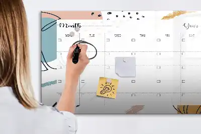 Beschrijfbaar glazen magneetbord met design zakelijke organizer