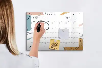 Beschrijfbaar glazen magneetbord met design zakelijke organizer