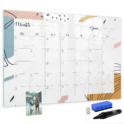Beschrijfbaar glazen magneetbord met design zakelijke organizer