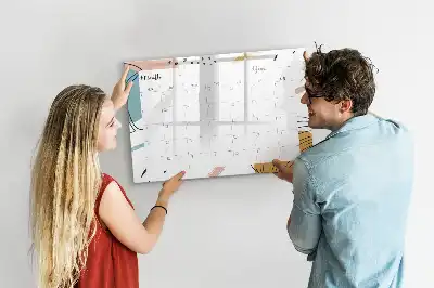 Beschrijfbaar glazen magneetbord met design zakelijke organizer