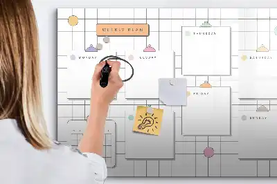 Glazen weekplanner beschrijfbaar magneetbord met design