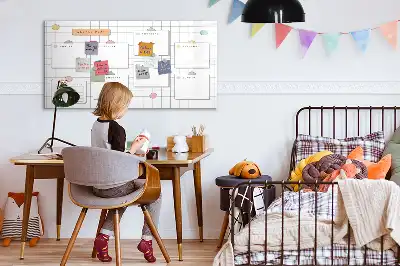 Glazen weekplanner beschrijfbaar magneetbord met design
