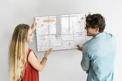 Glazen weekplanner beschrijfbaar magneetbord met design