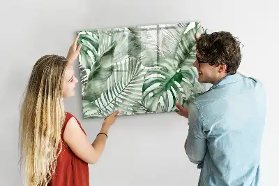Magnetisch glazen schrijfbord met print van plantbladeren voor notities en foto's