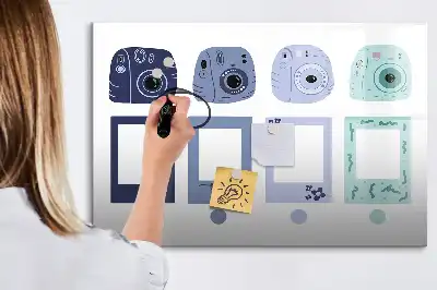 Magnetisch glazen schrijfbord voor notities en foto's polaroid frames