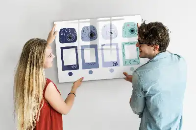 Magnetisch glazen schrijfbord voor notities en foto's polaroid frames