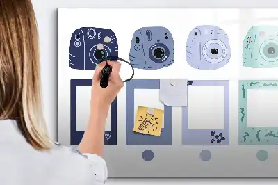 Magnetisch glazen schrijfbord voor notities en foto's polaroid frames